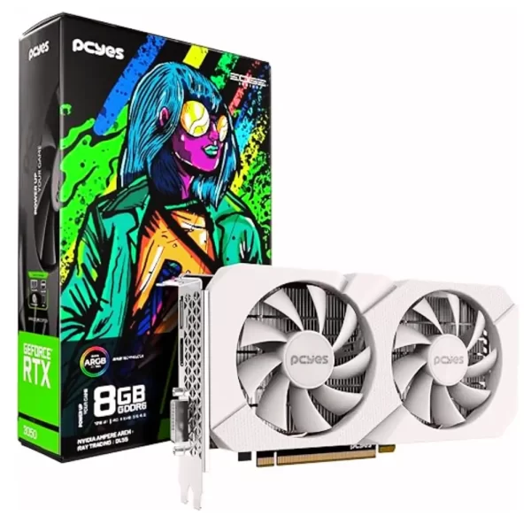 GPU NVIDIA GEFORCE RTX 3050 8GB GDDR6 128BIT BRANCO PROJETO EDGE